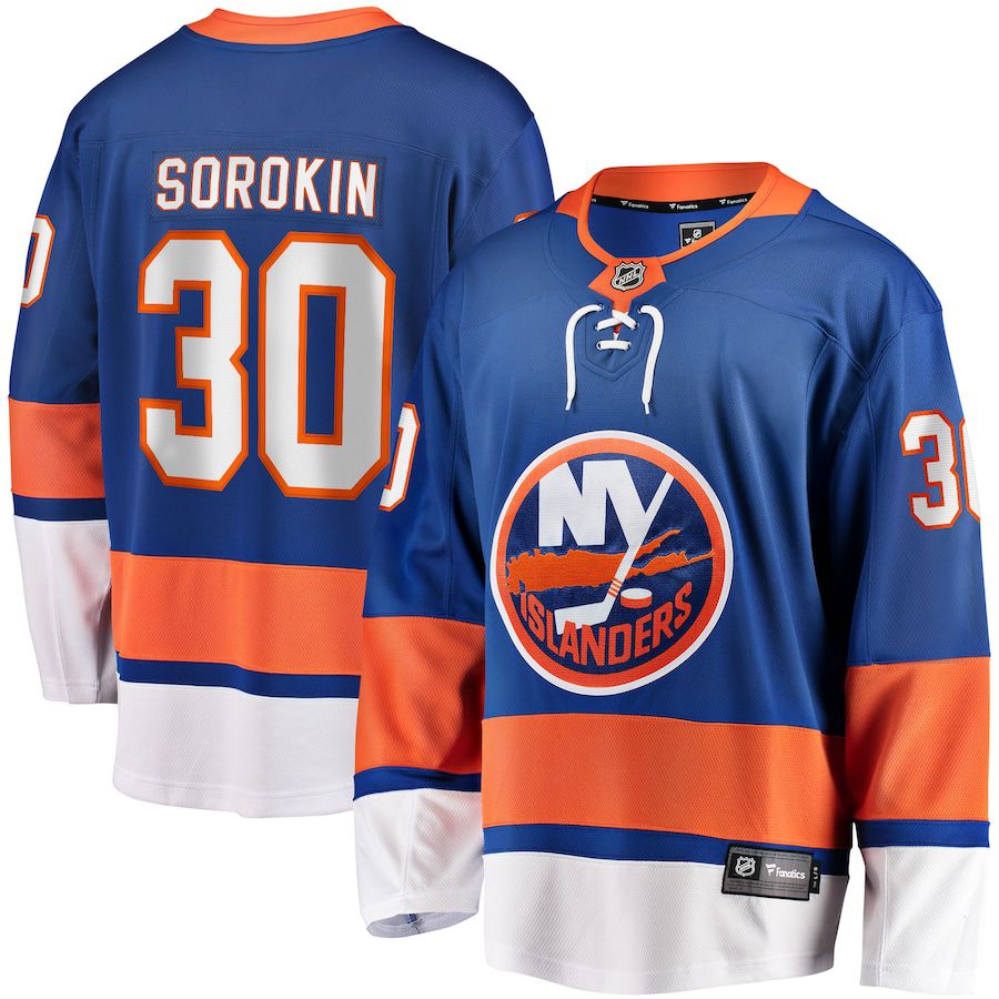 Men New York Islanders #30 Ilya Sorokin Fanatics Branded Royal Home Breakaway Player NHL Jersey->customized nhl jersey->Custom Jersey